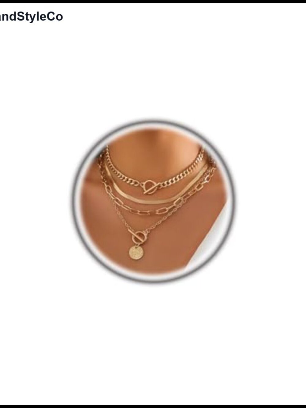 Layered Necklace Set for Women, 4 Gold Chains, Cuban Paperclip Medallion, Gift